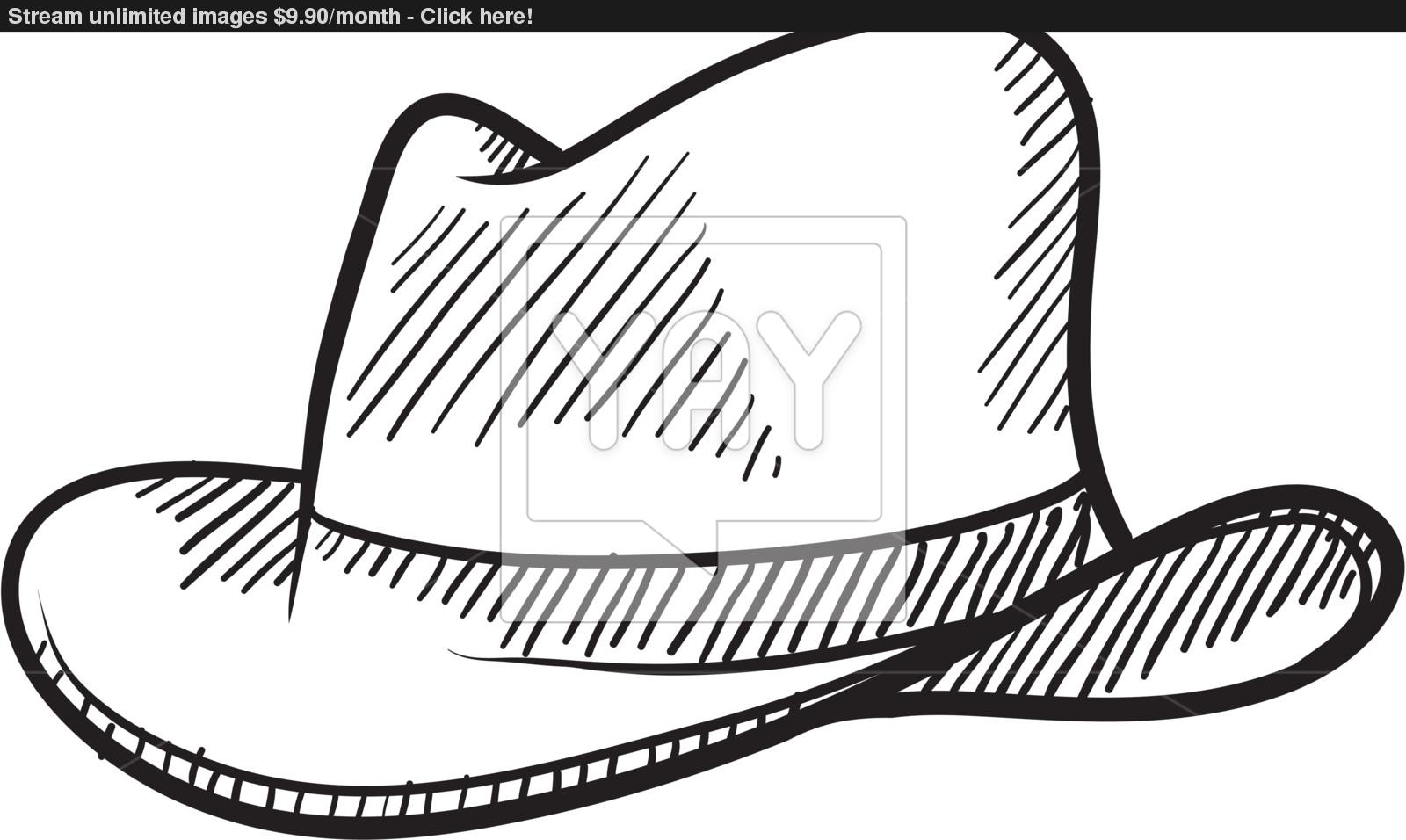 1600x956 Cowboy Hat Sketch Vector