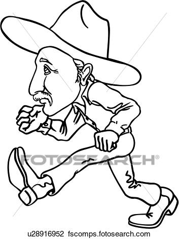 353x470 Clipart Of , Cartoon, Cartoons, Cowboy, Hat, People, Western