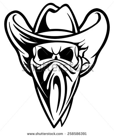 392x470 Skull Clipart Cowboy