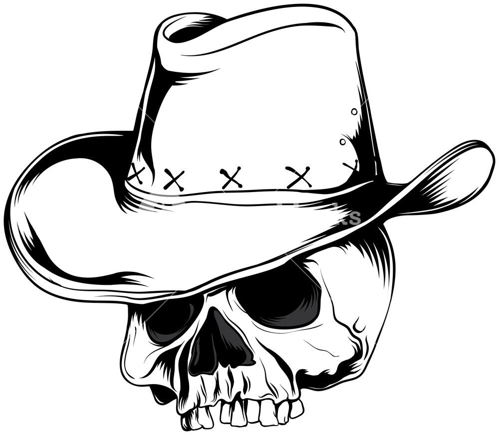 1000x872 Skull Cowboy Hat Drawing Stock Vector Image 84001184, Skull