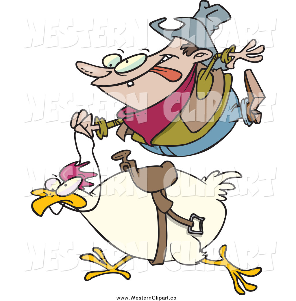 1024x1044 Vector Clip Art Of A Cartoon Fat Cowboy Riding A Chicken By