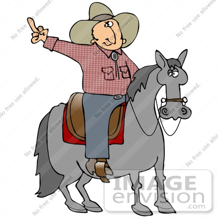 450x450 Clip Art Graphic Of A Tempermental Cowboy On Horseback, Flipping