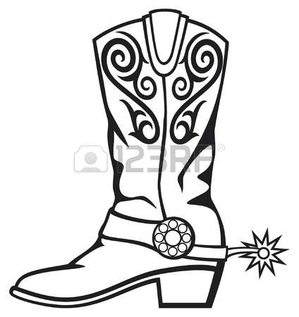 424x450 Cowboy Boots Clipart