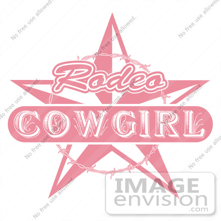 450x450 Royalty Free Cartoon Cliprt Of Pink Rodeo Cowgirl Sign