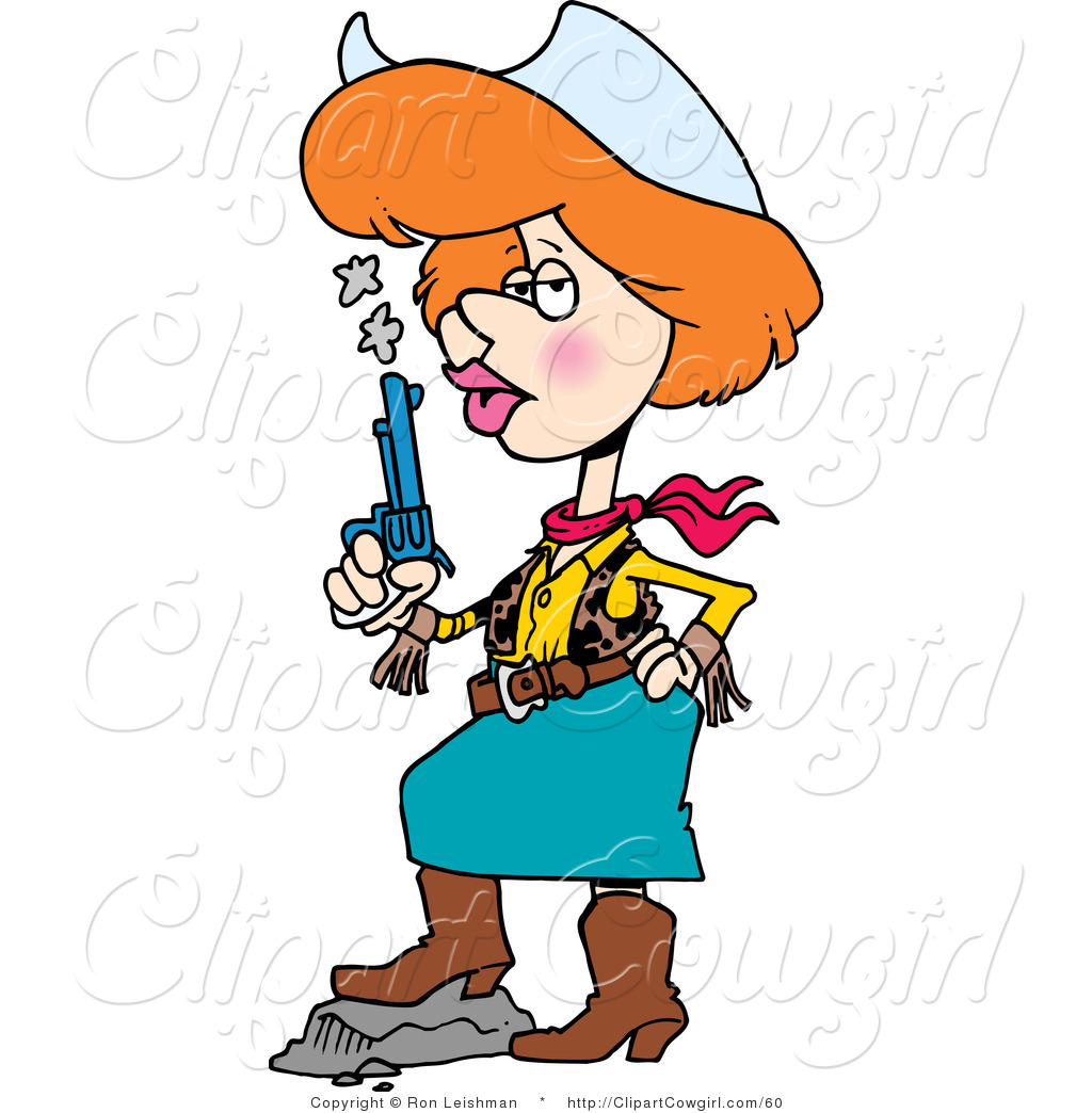 1024x1044 Clipart Of A Cartoon Cowgirl Blowing The Smoke From A Gun's Tip By