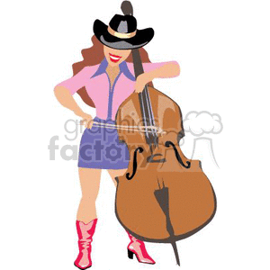 300x300 Royalty Free A Cowgirl Wearing Pink Boot And A Blue Skirt Playing
