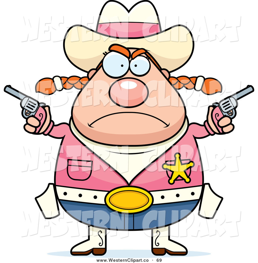 1024x1044 Vector Western Clip Art Of A Plump Angry Cowgirl Wearing A Pink