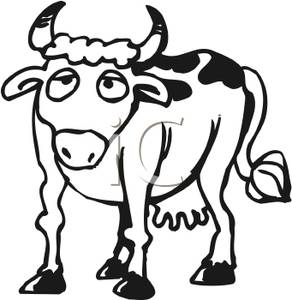 292x300 Black And White Cow Clipart