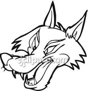 291x300 And White Cartoon Wolf Face