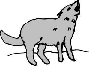 297x222 Gray Howling Coyote Clip Art