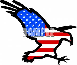 300x255 Eagle American Flag Clip Art
