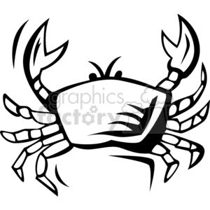 300x300 Royalty Free Black And White Crab 133645 Vector Clip Art Image