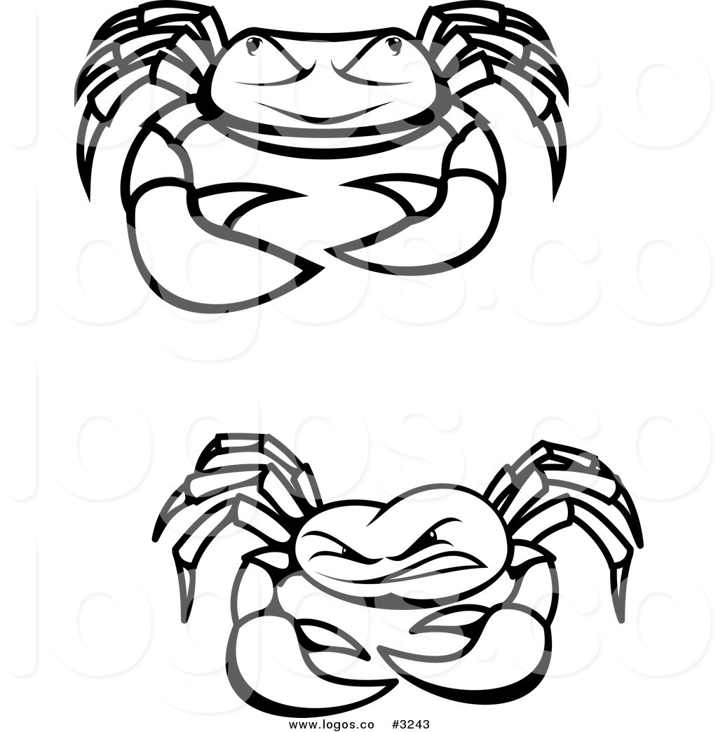 1024x1044 Royalty Free Vector Of Black And White Crab Logos By Vector