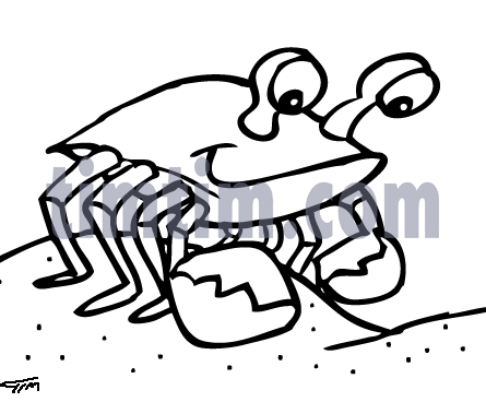 445x368 Free Drawing Of Crab Bw From The Category Fish