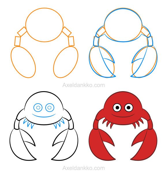 579x610 How To Draw A Crab