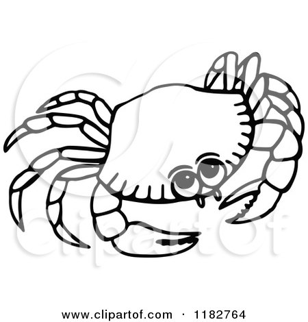 450x470 Clipart Of A Black And White Crab