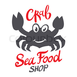 320x320 Crab Silhouette. Seafood Shop Logo Branding Template For Craft