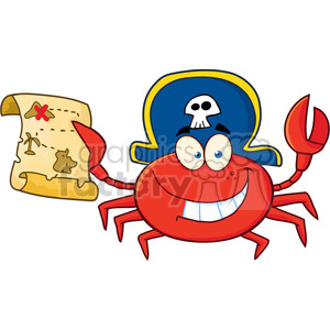 300x300 Royalty Free 5314 Pirate Crab Holding A Treasure Map 386521 Vector