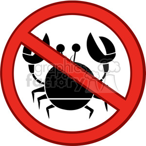 300x300 Royalty Free No Crab Sign 386539 Vector Clip Art Image