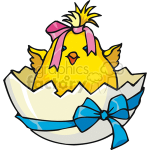 300x300 Royalty Free Yellow Baby Chick In A Cracked Egg 144378 Vector Clip