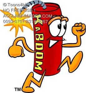 276x300 Illustration Cartoon Fire Cracker Running