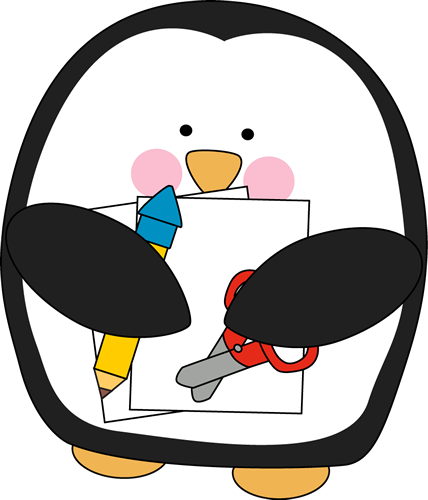 428x500 Crafty Penguin Clip Art