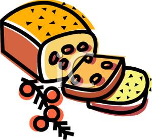 300x277 Free Clipart Image A Sliced Loaf Of Cranberry Bread