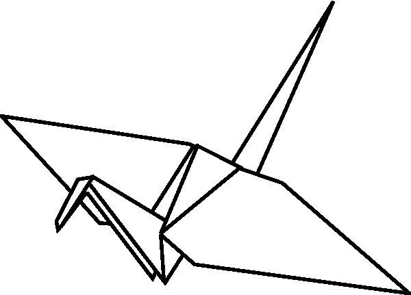 600x431 Origami Crane Clipart Paper Crane Outline Clip Art At Clker Vector