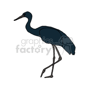 300x300 Royalty Free Silhouette Of A Elegant Crane 130289 Vector Clip Art