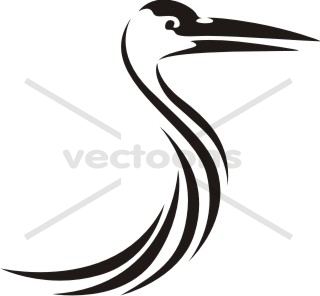 320x296 Swish Style Sandhill Crane Bird Icon Logo