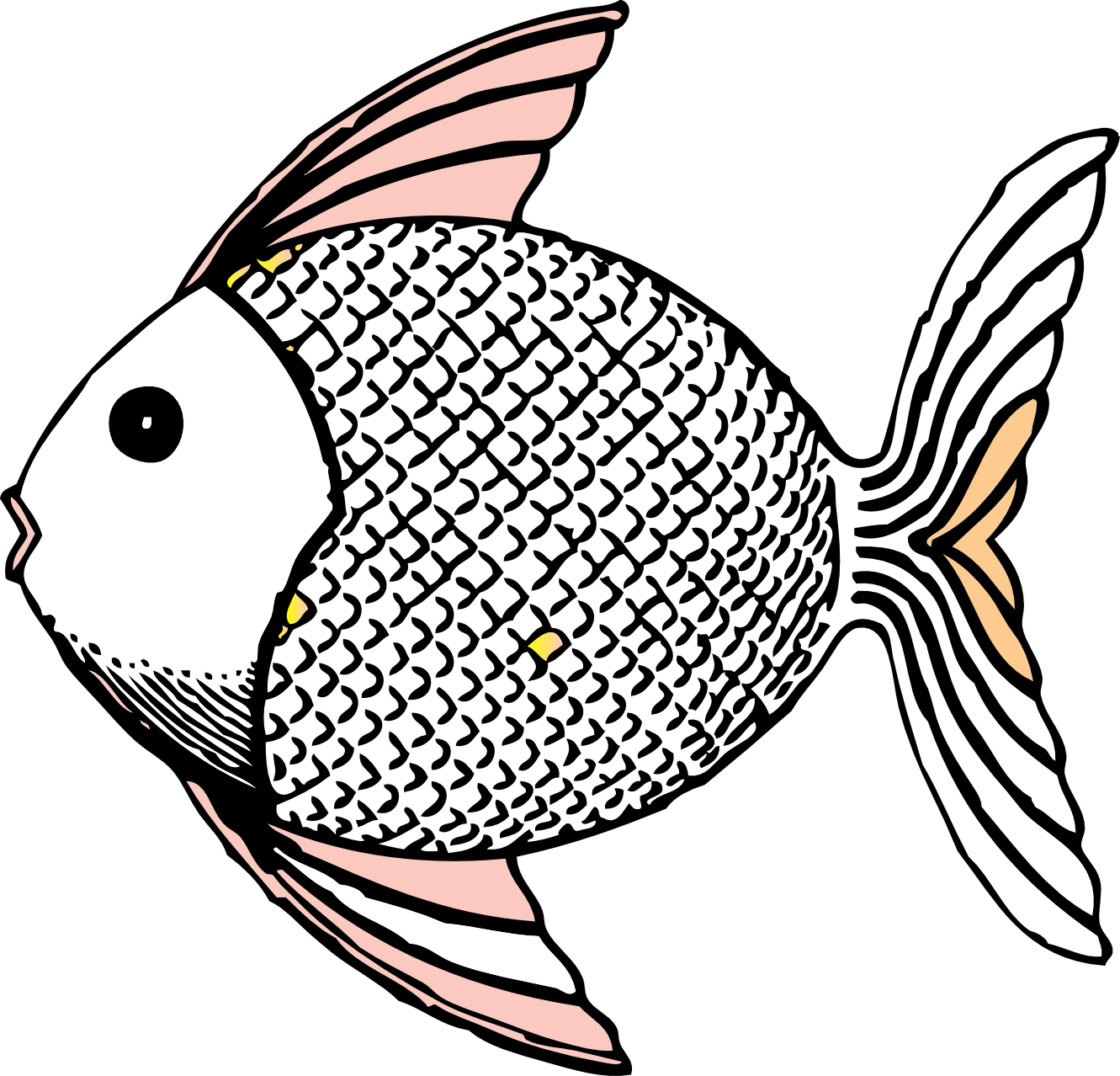 1331x1278 Fish Black And White Clipart