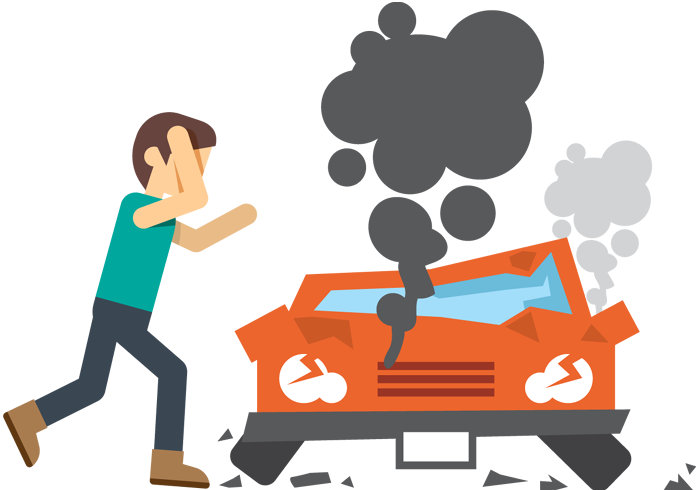 700x490 Cartoon Adult Upset Man In Front Of Crash Car 1designshop