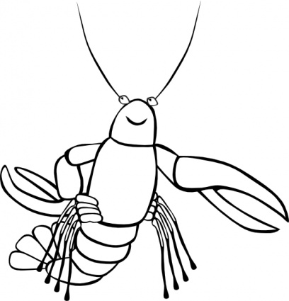 408x425 Crawfish (B And W) Clip Art Vector, Free Vectors