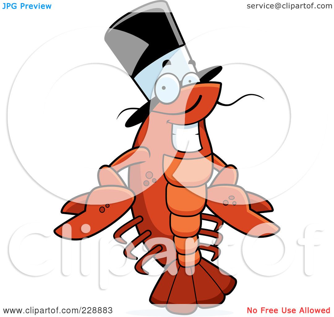 1080x1024 Royalty Free (Rf) Clip Art Illustration Of A Happy Crawfish By