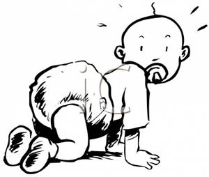 300x254 Art Image A Black And White Crawling Baby