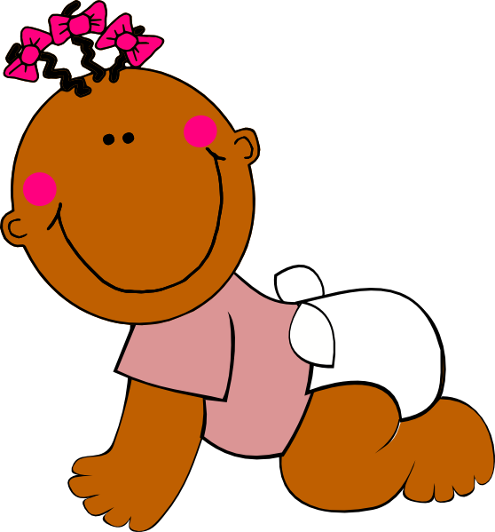 558x599 Brown Baby Crawling Clip Art