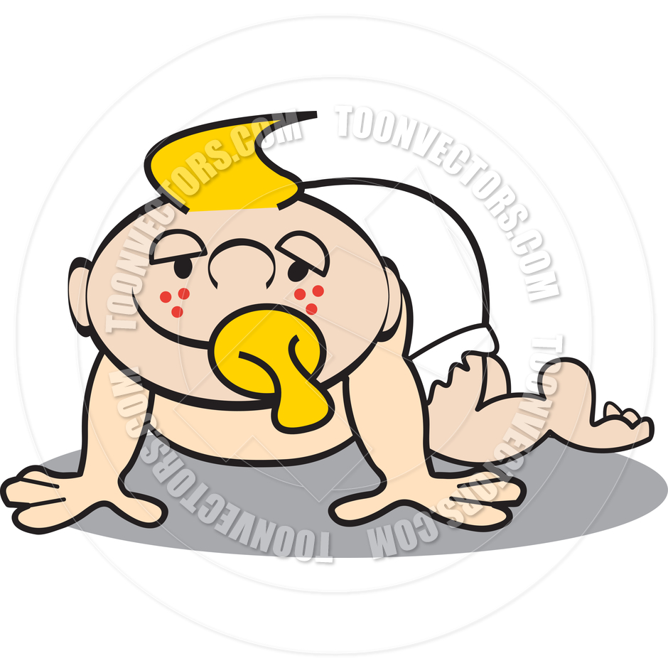 940x940 Cartoon Baby Crawling Vector Illustration By Clip Art Guy Toon
