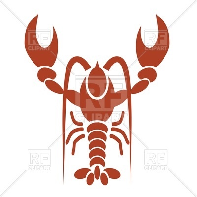 400x400 Silhouette Of Red Lobster Or Crawfish Royalty Free Vector Clip Art