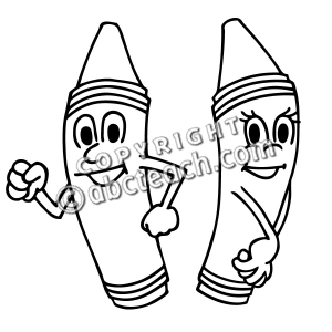 300x300 Cartoon Crayons Clipart