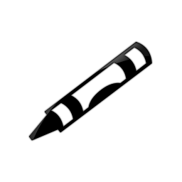256x256 Crayon Black And White Clipart