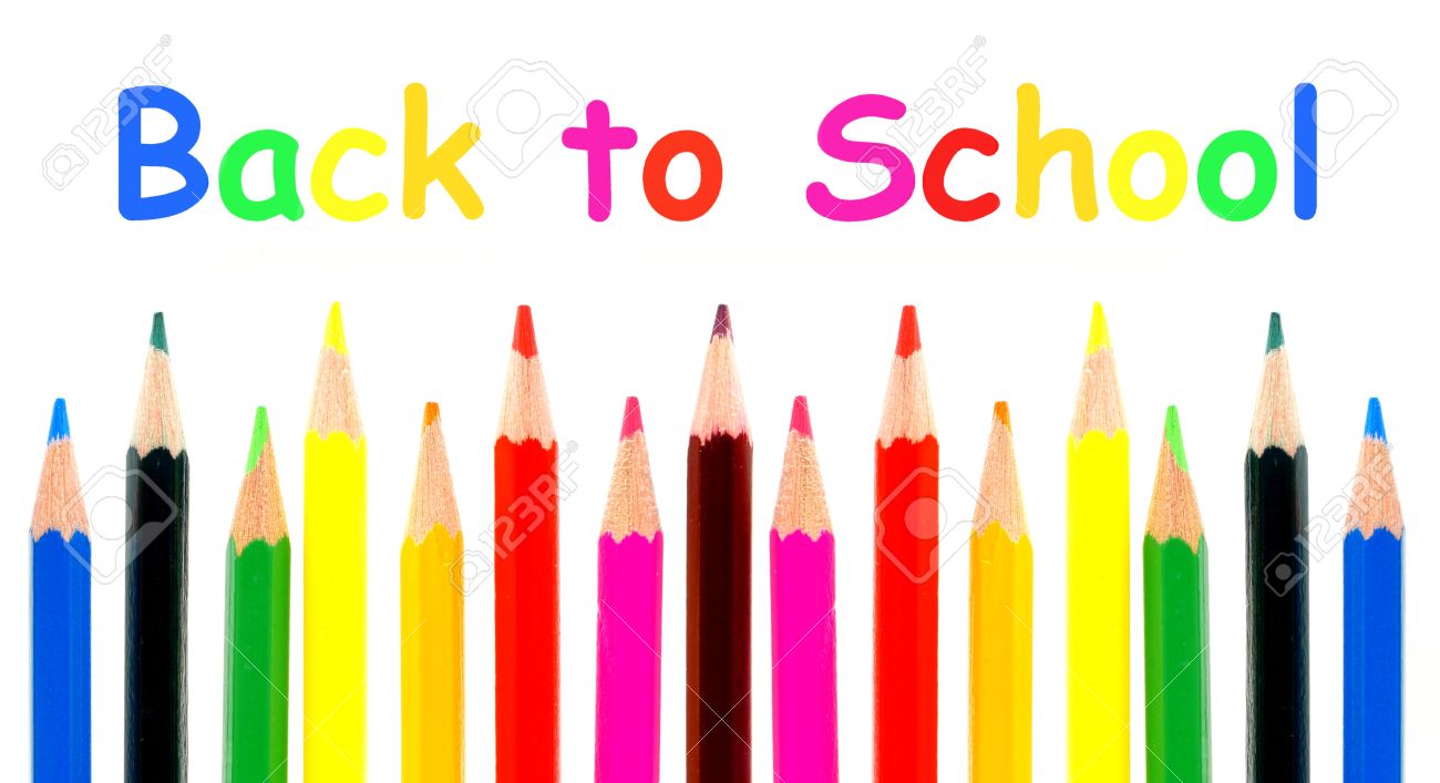 1300x707 Colorful Pencil Crayon Border With Back To School Text Over White