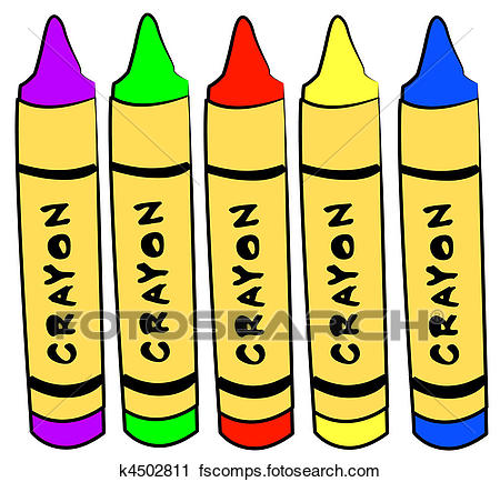450x434 Clipart Of Five Different Color Crayons Standing K4502811