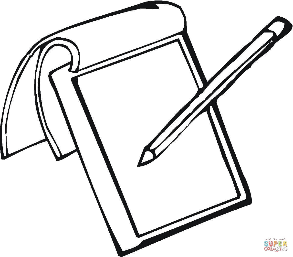1200x1052 Notepad And Pencil Coloring Page Free Printable Coloring Pages