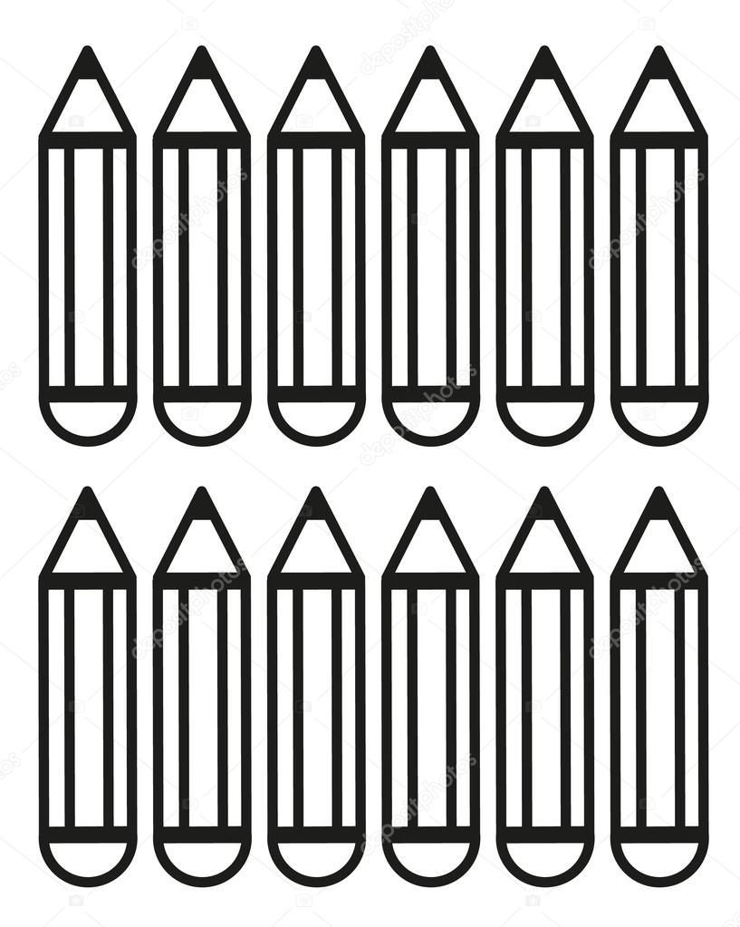 817x1023 Coloring Book With 12 Isolated Crayons Stock Vector Ravennk