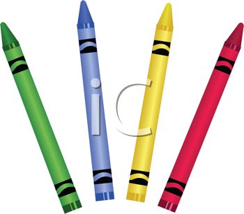 350x308 Picture Of Four Different Colored Crayons On A White Background