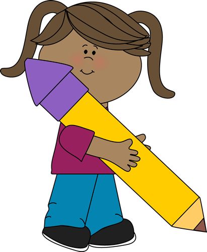 411x500 Girl Holding Big Crayon Crayons Clipart, Explore Pictures