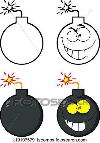 327x470 Clip Art Of Crazy Evil Bomb Cartoon Character K19107579