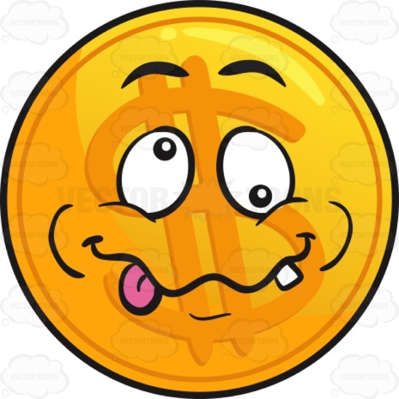 800x800 Crazy Golden Coin Emoji Emoticon, Emoji And Smiley