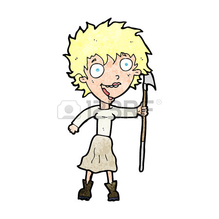 450x450 Cartoon Crazy Woman With Spear Royalty Free Cliparts, Vectors,