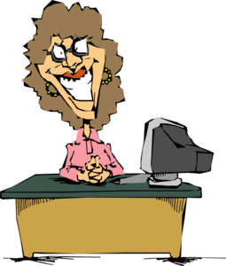 255x300 Woman At A Desk Clip Art